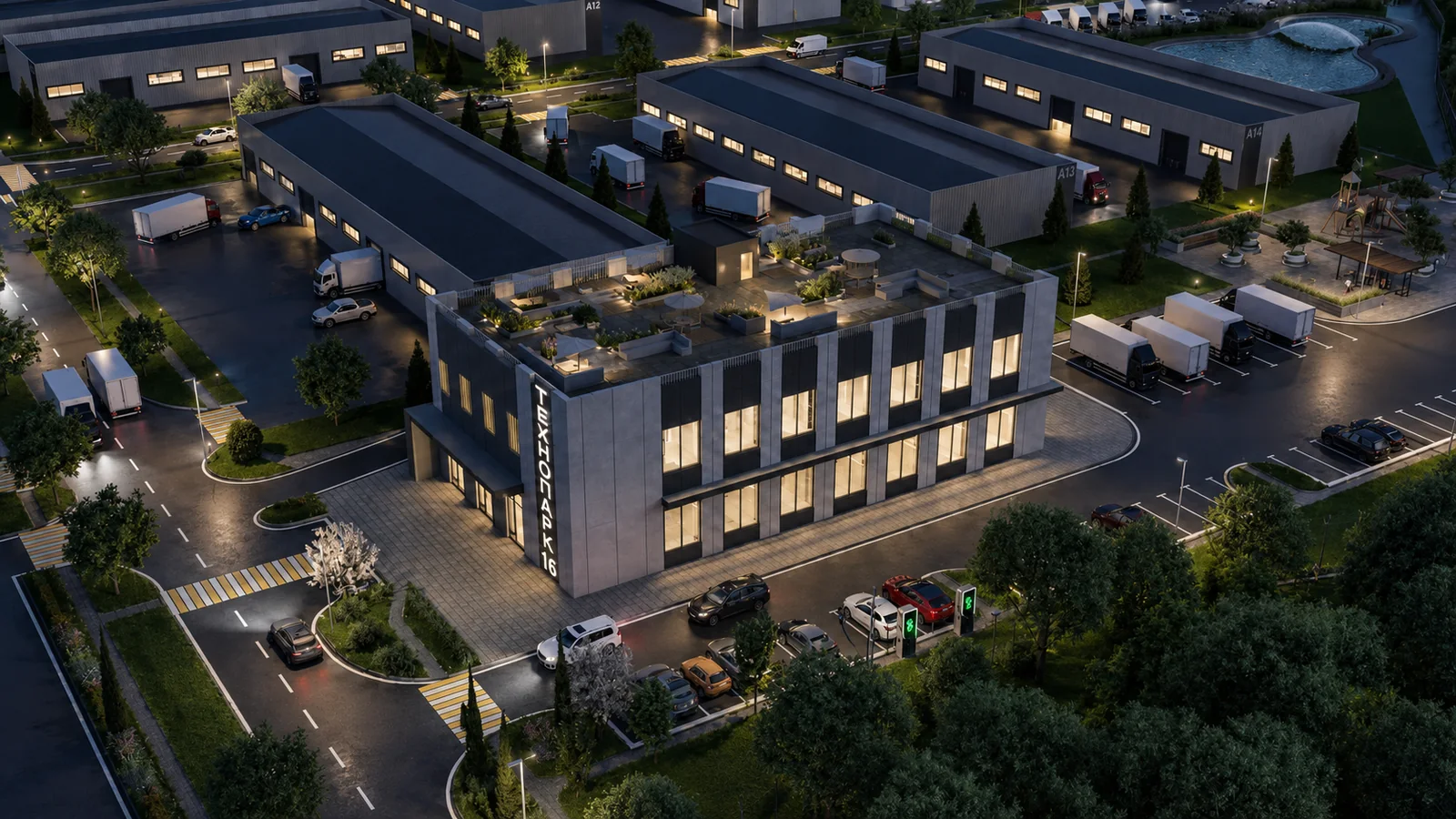Aerial concept of the TECHNOPARK16 development